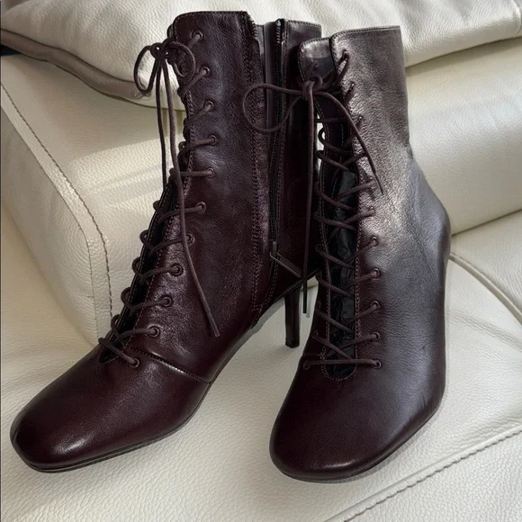 Zara Leather Kitten Ankle Boots - Picture 4 of 17